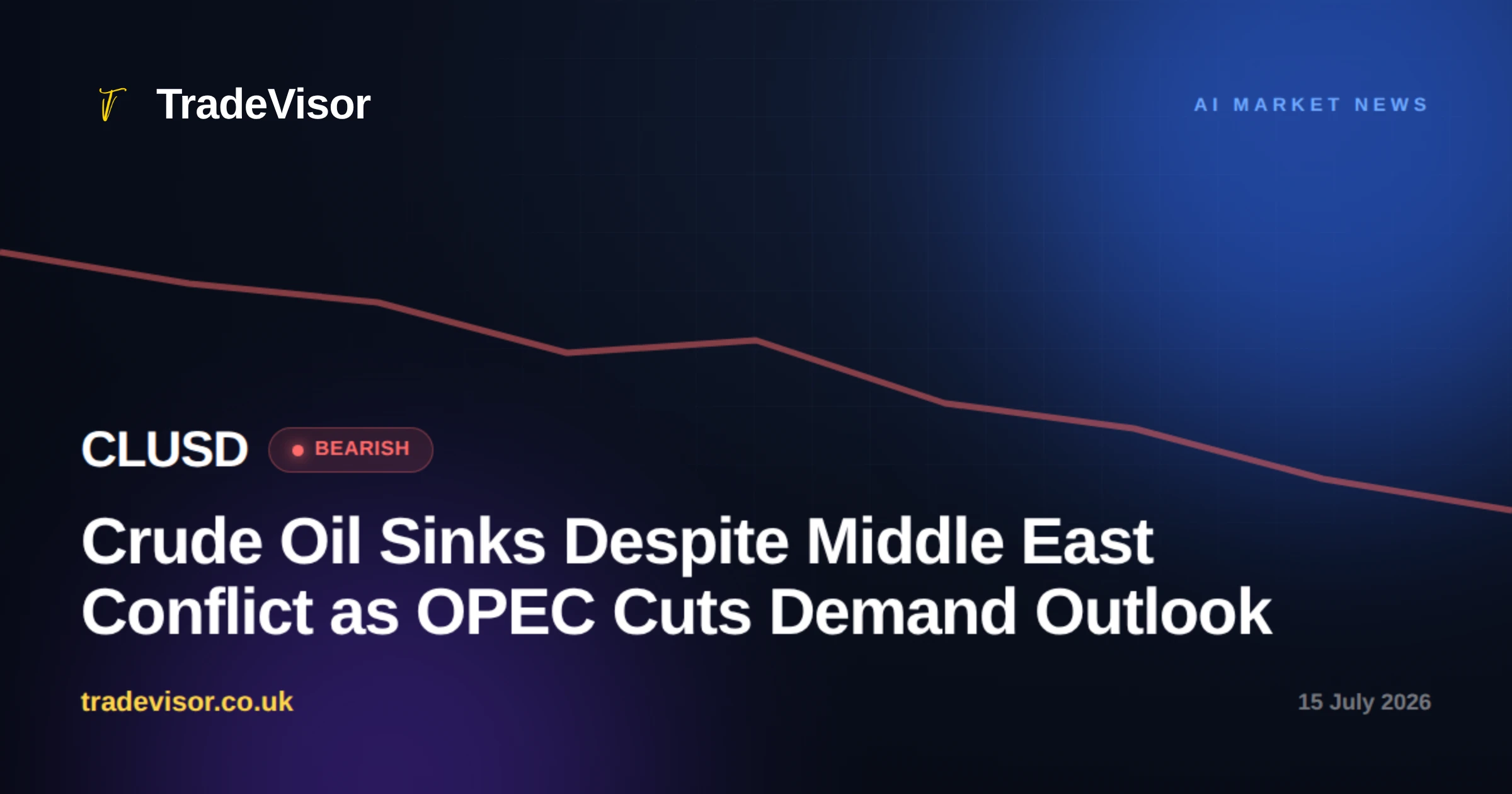 Crude Oil Sinks Despite Middle East Conflict as OPEC Cuts Demand Outlook